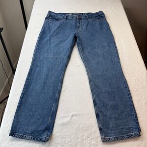 HT Denim Vintage Wide Leg Jean Mens 40x32 Blue Good Baggy Streetwear 100% Cotton